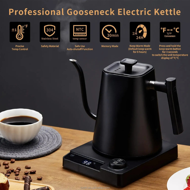 High-Quality Electric Gooseneck Kettle - Stainless Steel Fast Boiling Water Kettle for Pour Over Coffee & Tea