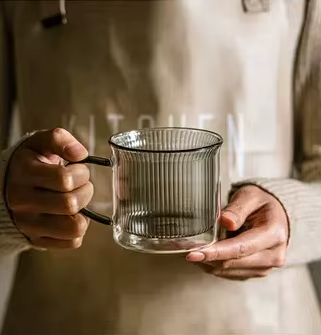 أكواب زجاجية بوروسيليكات مزدوجة الجدار – طقم من قطعتين