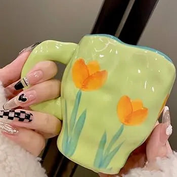 Green Tulip Tall Mug