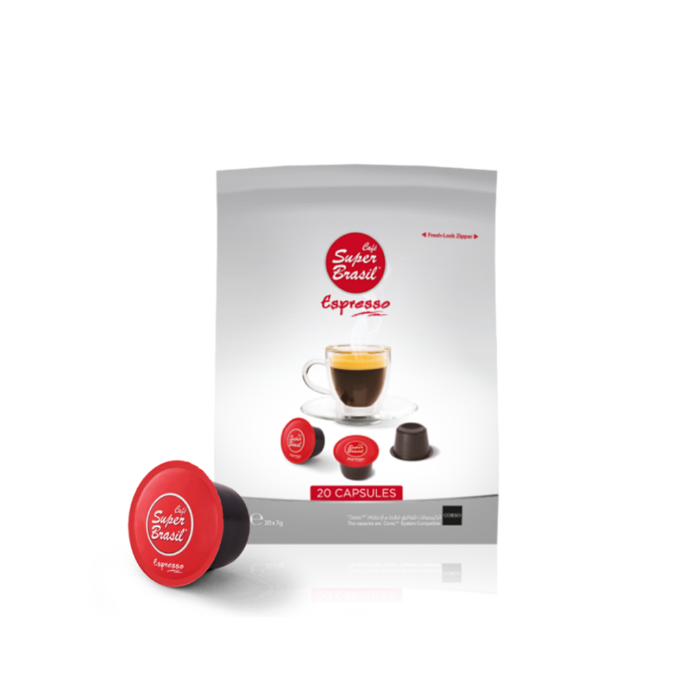 Café Super Brasil CORSO Espresso Compatible Capsule 20 Capsules Bag