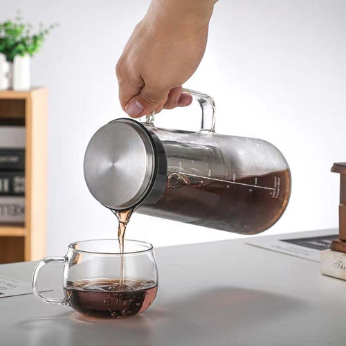 1L Borosilicate Glass Cold Brew Coffee Maker – Durable Airtight Design with Stainless Steel Filter and Lid