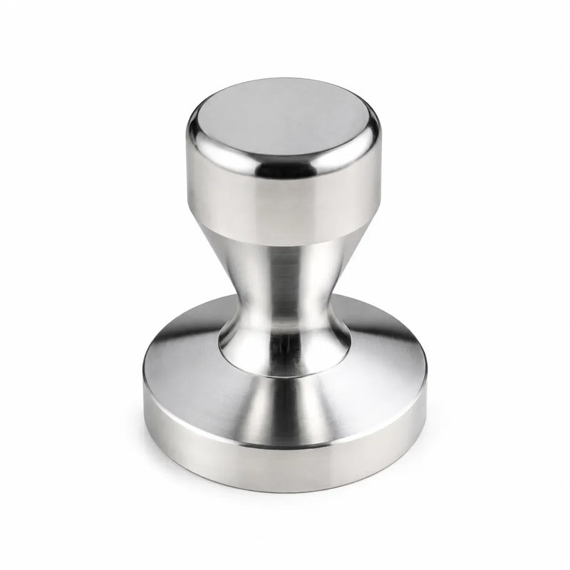Coffee tamper / flat base - stainless steel - silver