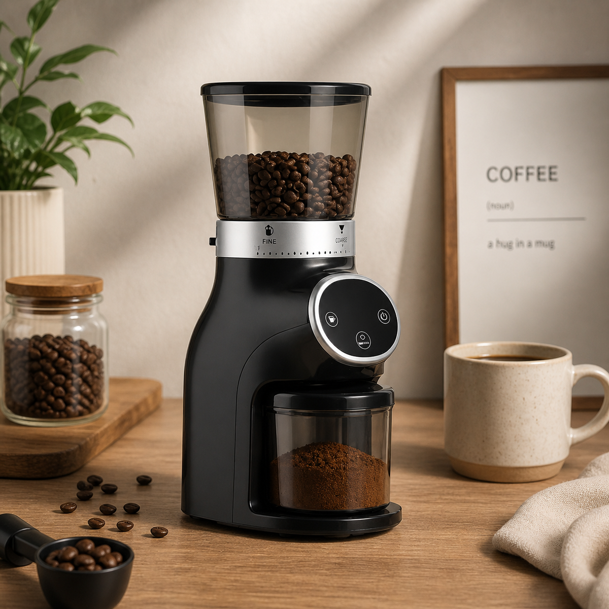 Italian Stainless Steel Electric Coffee Grinder