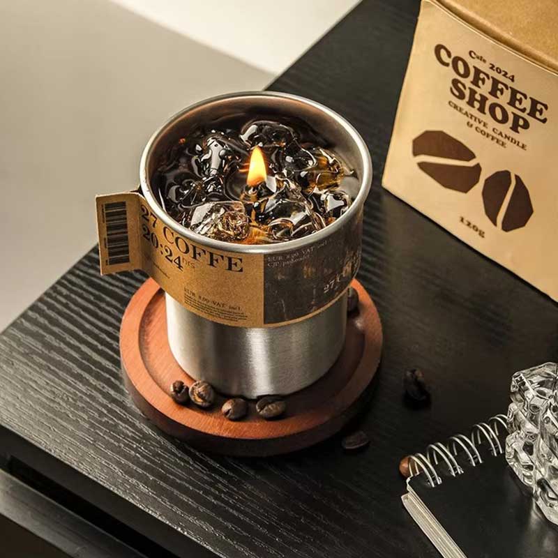 علبة هدايا شمعة معطرة برائحة الإسبريسو – إصدار محبي القهوة