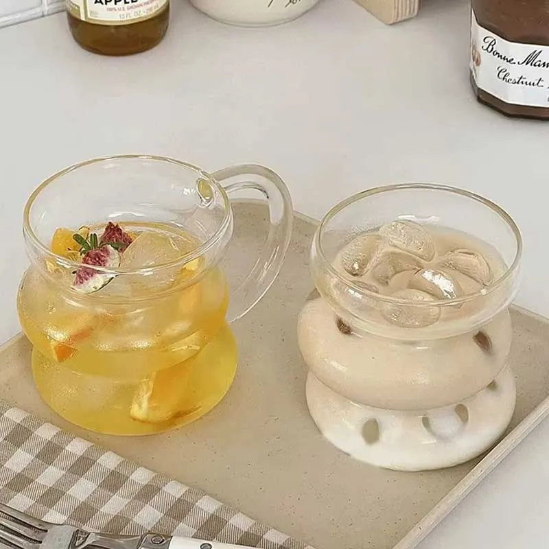 450ml Creative Pirate Design Double-Layer Glass Mug with Handle