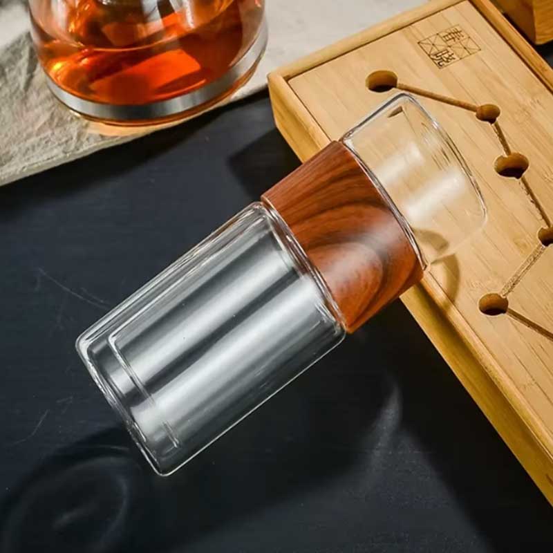 Double Wall Glass Tumbler with Tea Infuser – Insulated Bottle for Tea and Water