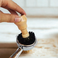 Espresso Powder Bowl/Portafilter Brush – Solid Wood Handle Cleaning Tool for 54mm & 58mm Portafilters