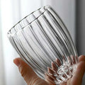 Fancy Stripe Double Wall Glass Cup