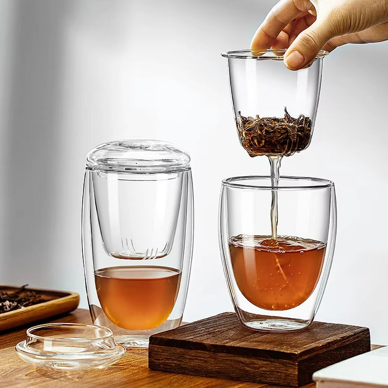 350ml Double Wall Glass Teapot with Infuser