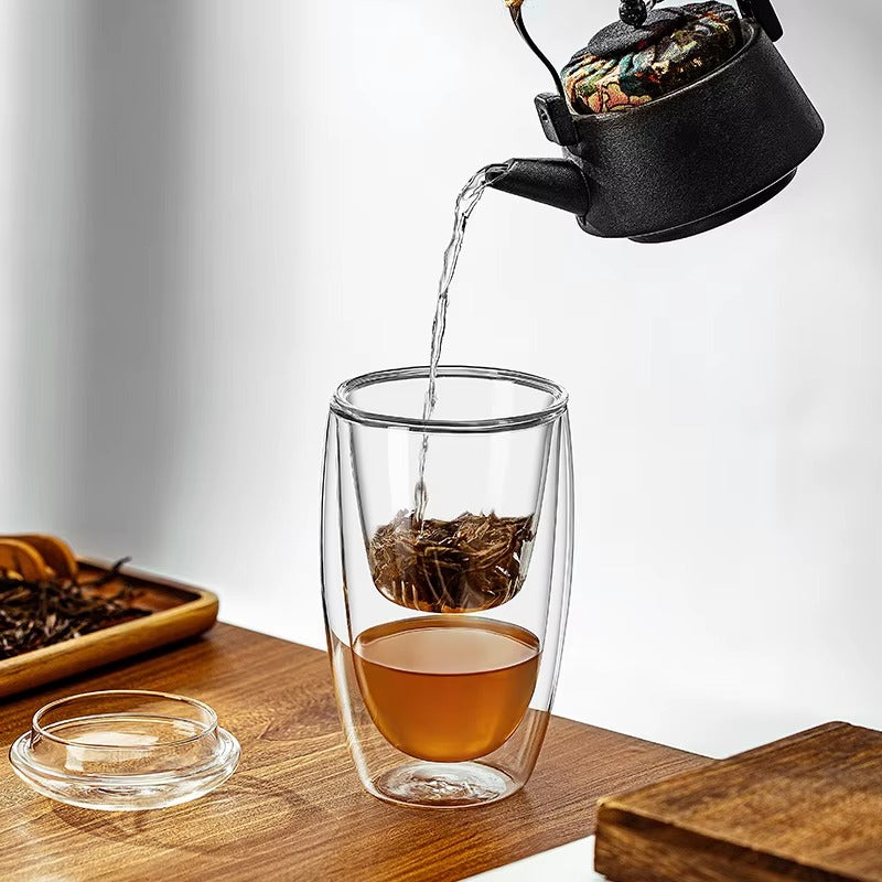 350ml Double Wall Glass Teapot with Infuser