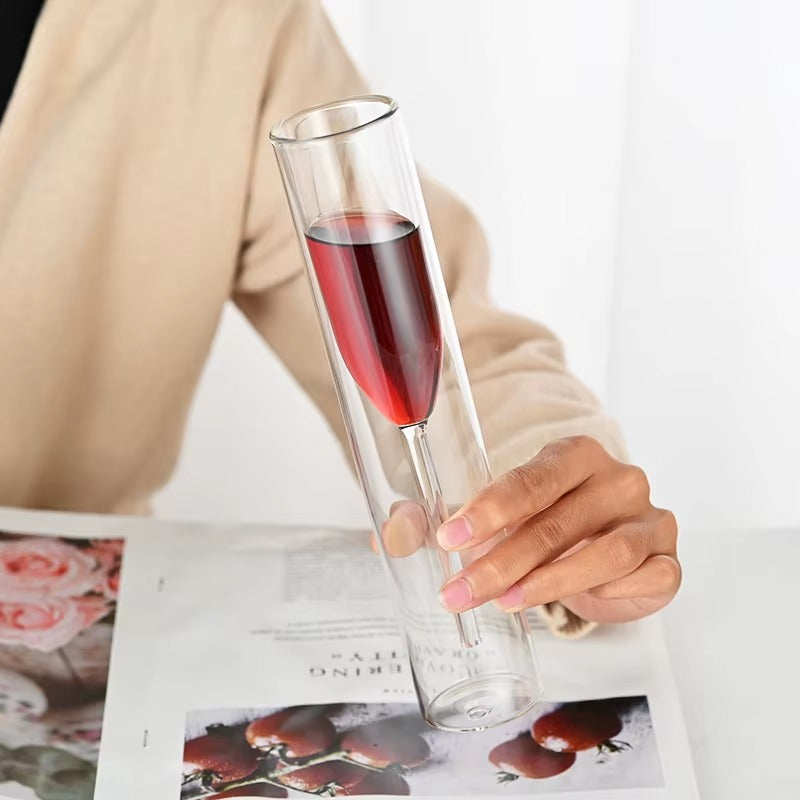 100ml Double Wall Clear Wine Glass Cups - Set of 2