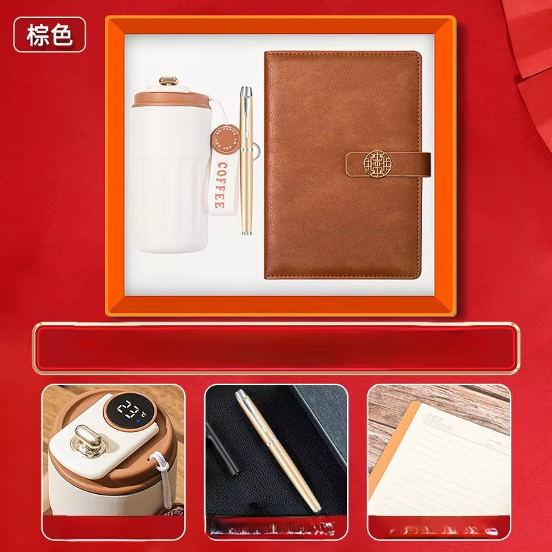 insulated Thermos/Tumbler, Pen & A5 Notebook Gift Set (450ml)
