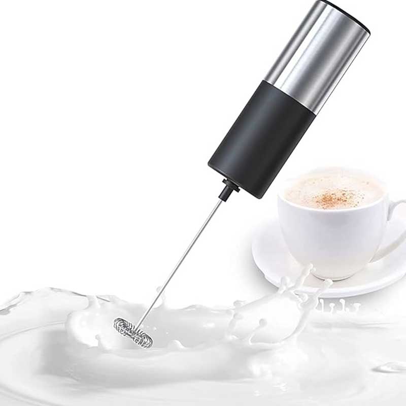 Handheld Electric Milk Frother – Battery Operated Mini Foamer & Manual Whisk for Coffee, Lattes, Cappuccino, Matcha & Hot Chocolate