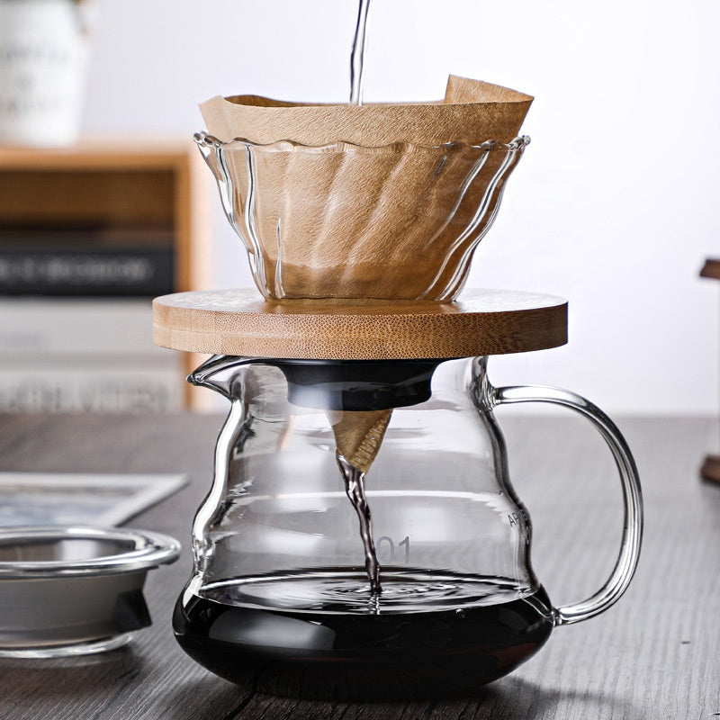 V60 Pour Over Coffee Set – Size 02 | 600ml Glass Dripper & Server