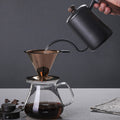 Durable Glass Drip Coffee Maker with Stainless Steel Filter – Reusable Pour Over Brewer