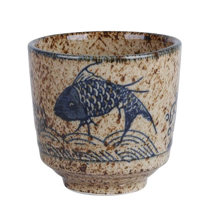 Japanese Vintage Ceramic Coffee Cups Set (6pcs)