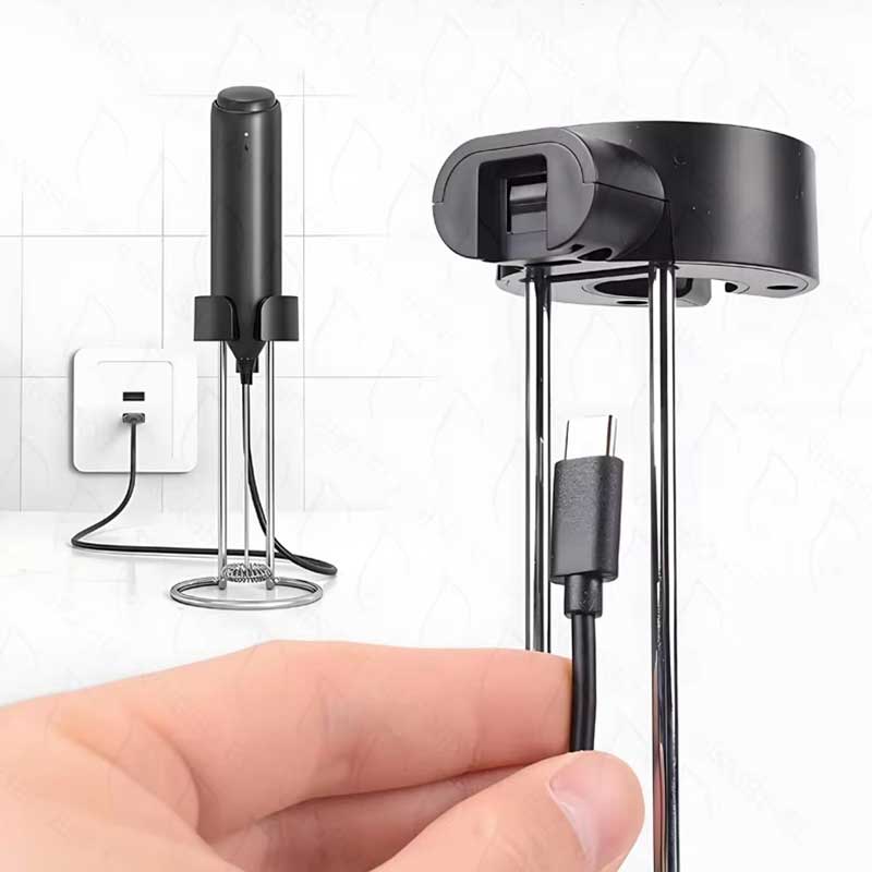 صانع رغوة الحليب القابل لإعادة الشحن عبر USB - محمول باليد مع خفاقة قابلة للفصل