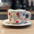 Red & Blue hearts Flower Mug