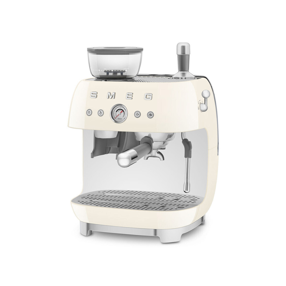 Smeg Espresso Coffee Machine with Grinder Cream