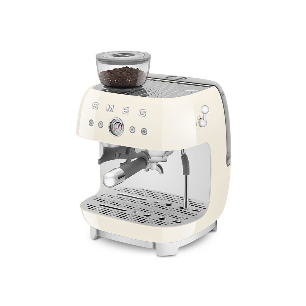 Smeg Espresso Coffee Machine with Grinder Cream