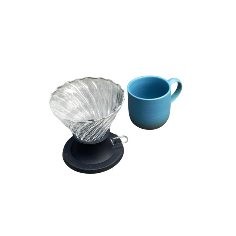 Clear glass V60 a free ceramic cup