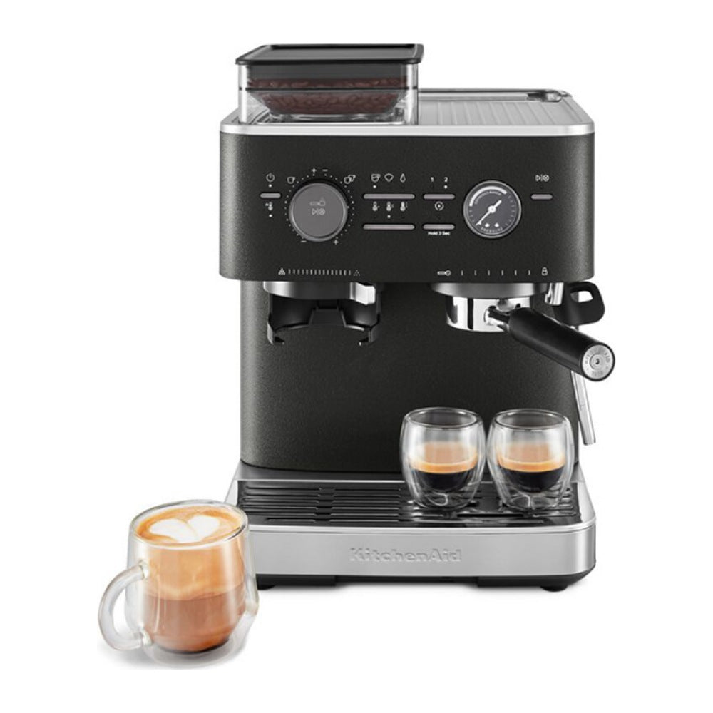 KitchenAid Semi-Automatic Espresso Machine with Burr Grinder - Cast Iron Black