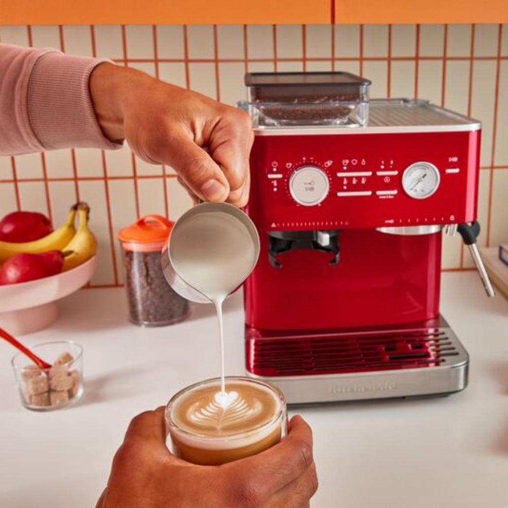 KitchenAid Semi-Automatic Espresso Machine with Burr Grinder - Candy Apple