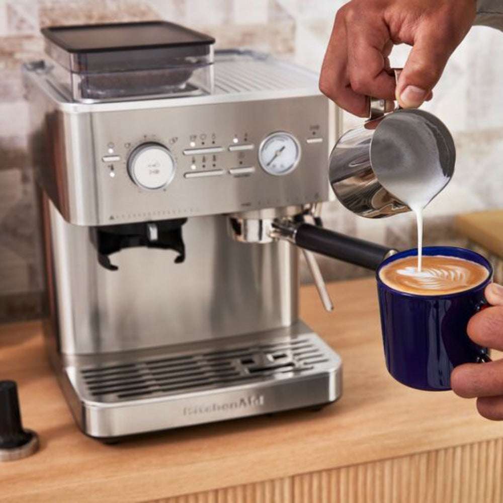 KitchenAid Semi-Automatic Espresso Machine with Burr Grinder - Stainless Steel