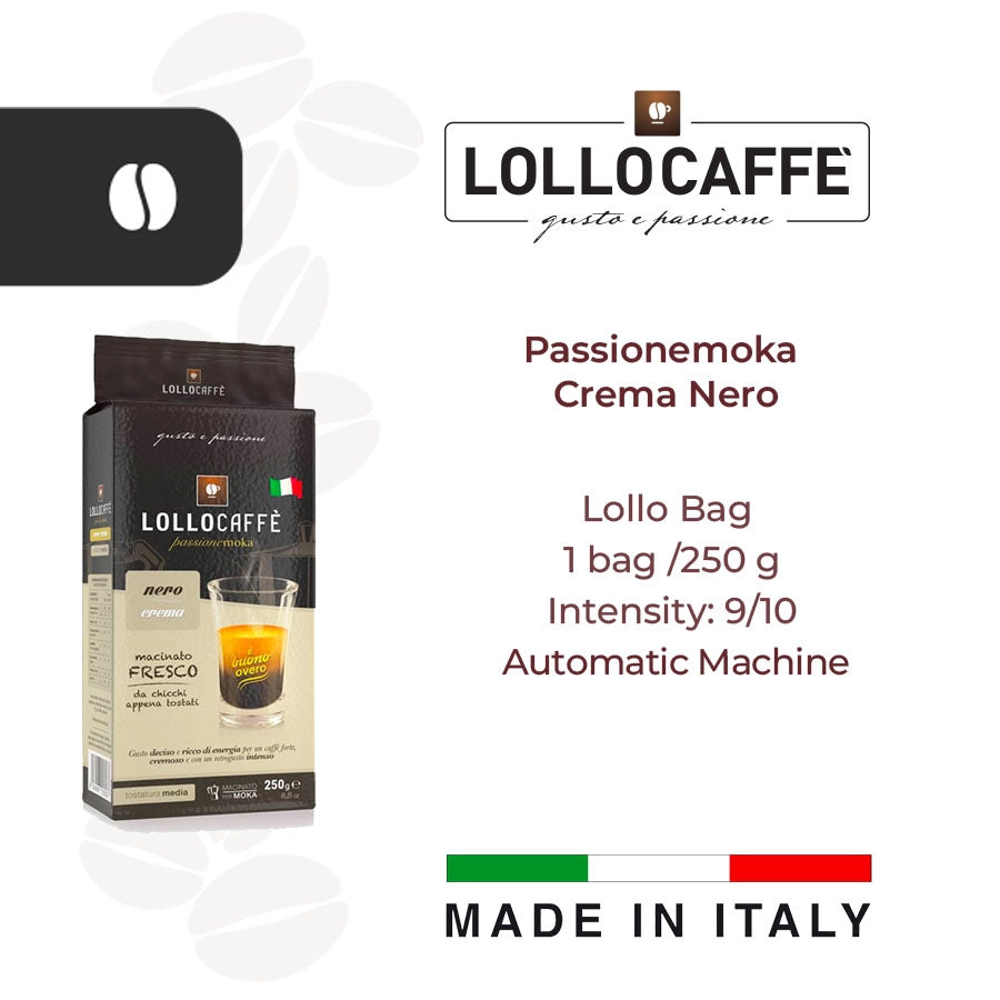 Lollo Caffè Crema Nero ground coffee