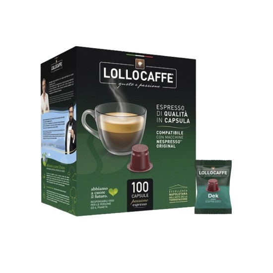 Lollo Caffe PassionEspresso – Decaf Capsules 1 Box 100 Capsules