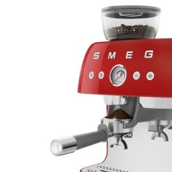Smeg Espresso Coffee Machine with Grinder Red