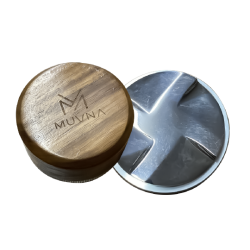 MUVNA Espresso Walnut Handle Stainless Steels Base Distributor Tamper