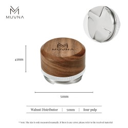 MUVNA Espresso Walnut Handle Stainless Steels Base Distributor