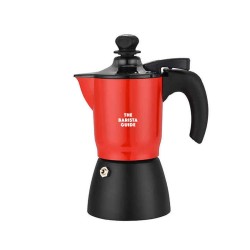 Moka Pot - Red and Black - 3 Cups (Small) - Double Filter