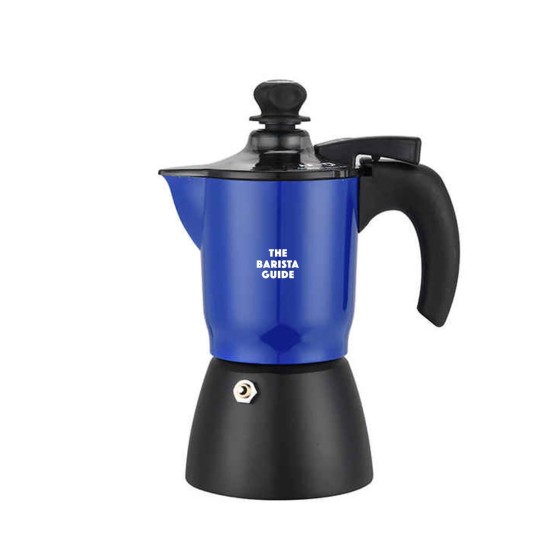 Moka Pot - Blue and Black - 3 Cups (Small) - Double Filter
