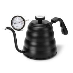 Black Coffee Kettle with Thermometer