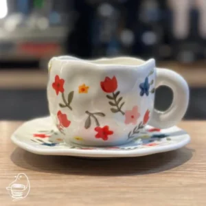 Red & Blue hearts Flower Mug