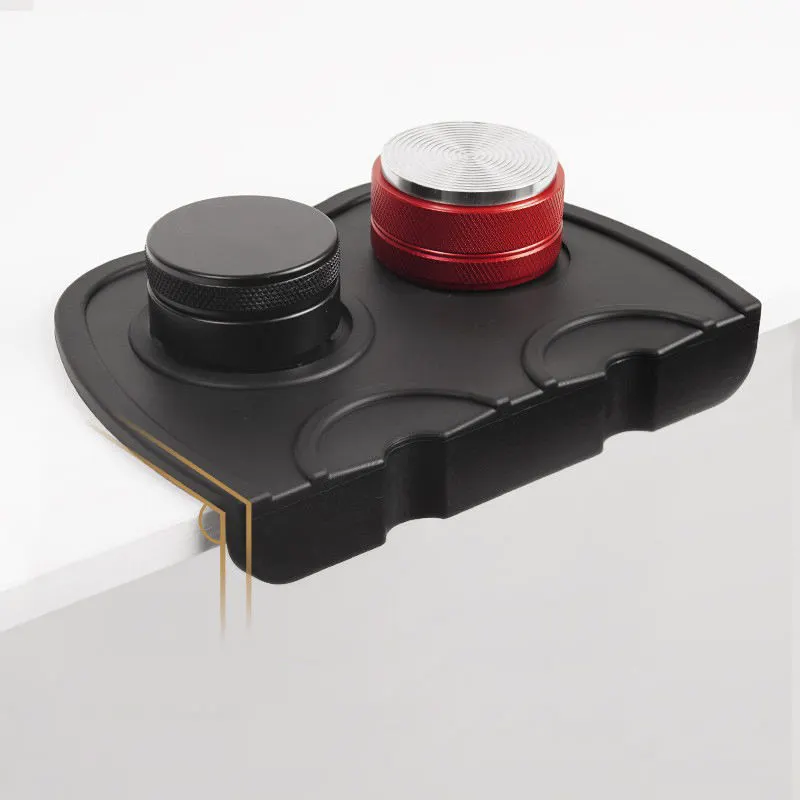 Double Non Slip Silicone Coffee Tamper Mat Double Hole Espresso Tamping Pad for Barista Home Kitchen Coffee Shop for Counter Protection