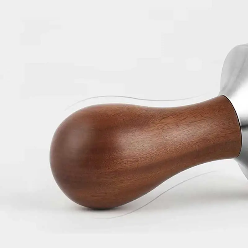 Rosewood Handle Flat Base Espresso Tamper - Image 3